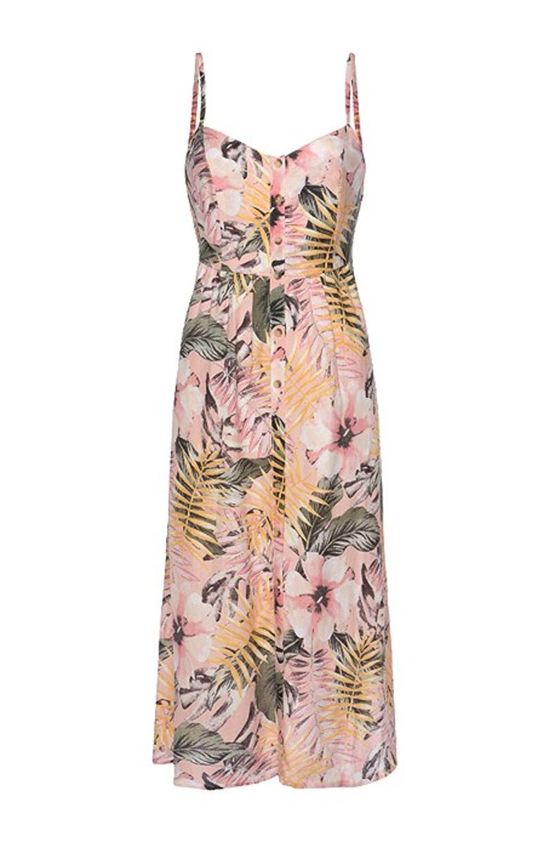 LASCANA Women's Button Up Panel Dress, Alternate, color, Multi Print