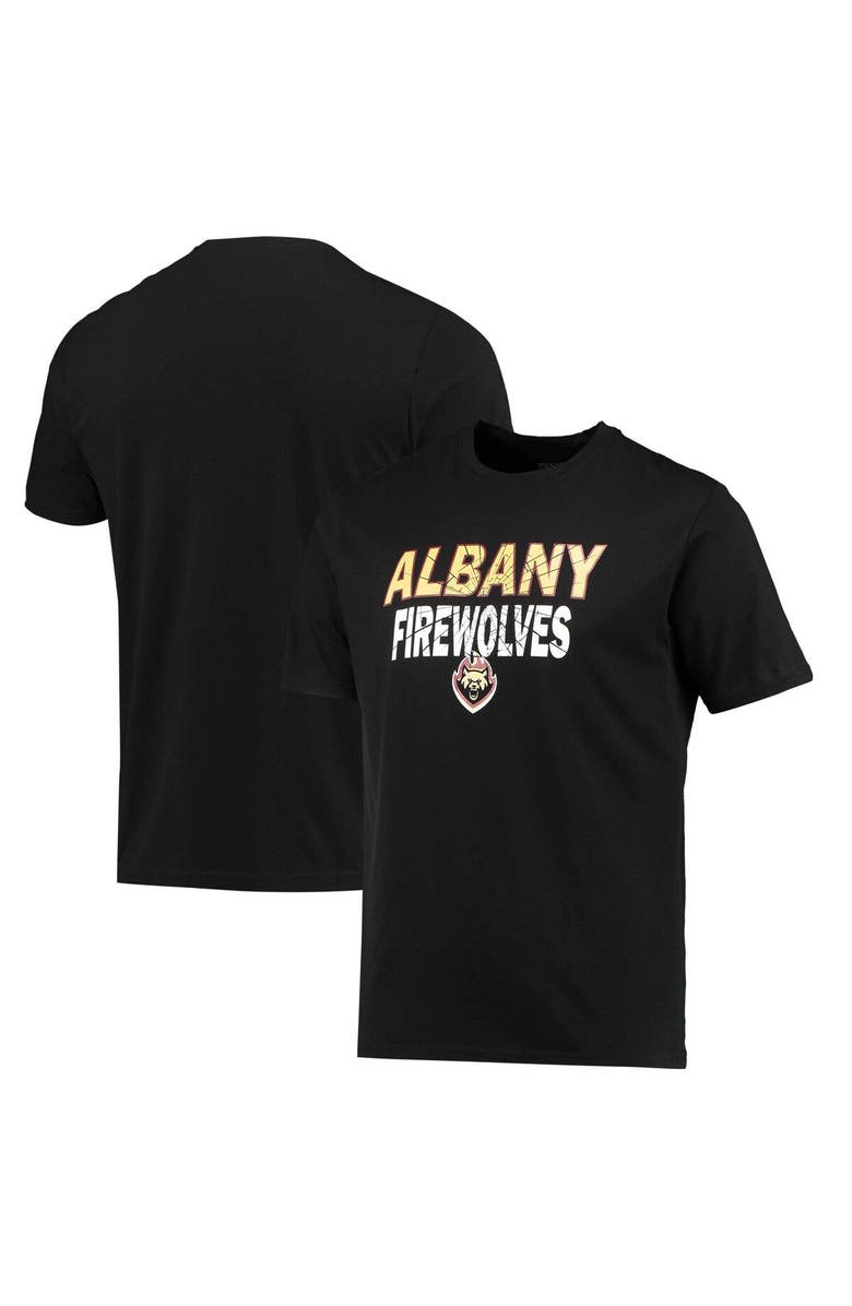 LEVELWEAR Men's Levelwear Black Albany FireWolves Team Logo Thrive T-Shirt, Main, color,