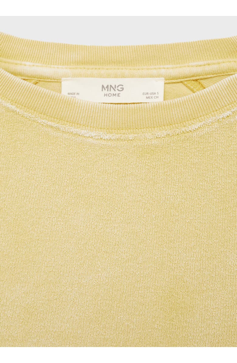 MANGO Cotton Blend Terry T-Shirt, Alternate, color, Mustard
