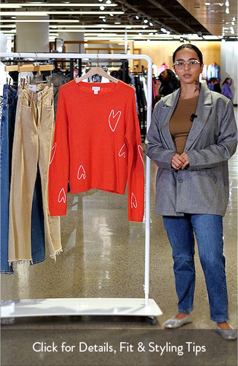 Jacquard Hearts Cotton Blend Sweater, sales video thumbnail