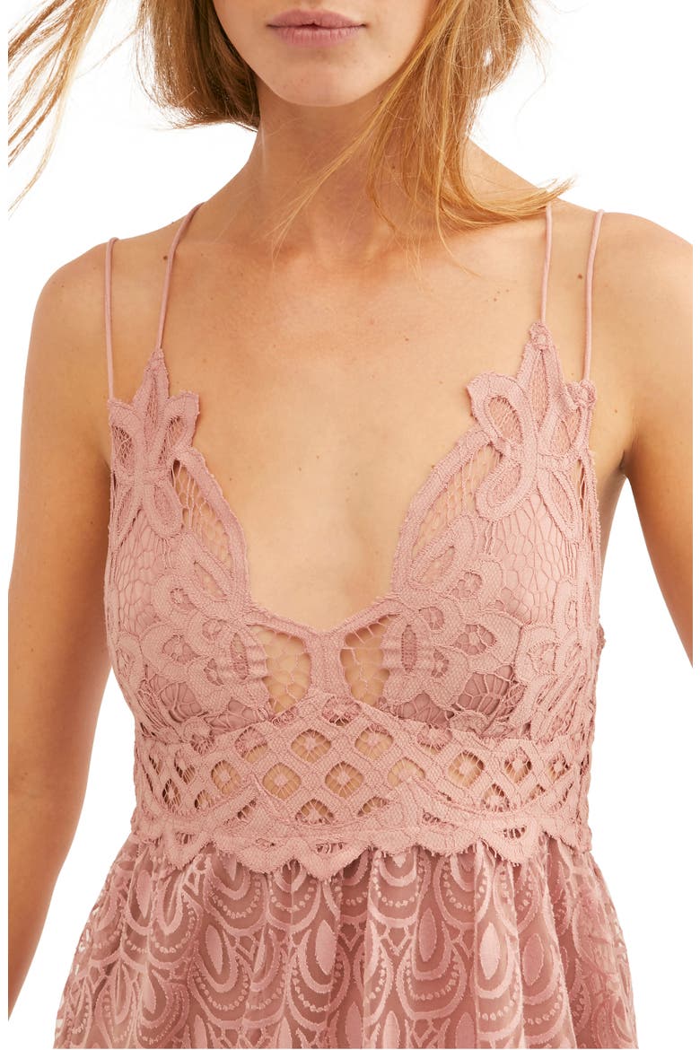Adella Lace & Burnout Velvet Slipdress, Alternate, color, BALLET