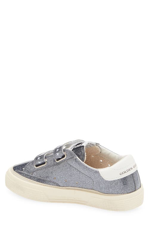 Golden Goose Kids' May School Glitter Sneaker In Antracite/white