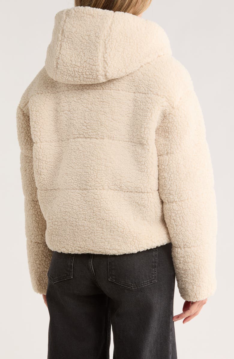 Hudson Jeans Faux Shearling Hooded Jacket, Alternate, color, Natural