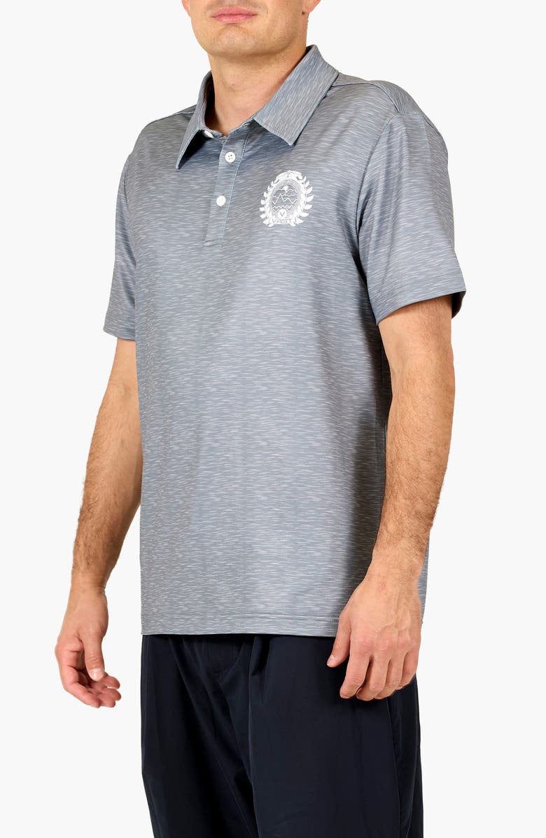 VAST Between Waves Aqua Terra Performance Polo, Alternate, color, Heather Grey