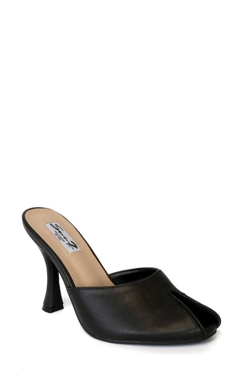 Azure Faux Leather Peep Toe Sandal