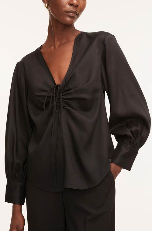 REBECCA TAYLOR REBECCA TAYLOR DRAWSTRING LONG SLEEVE BLOUSE