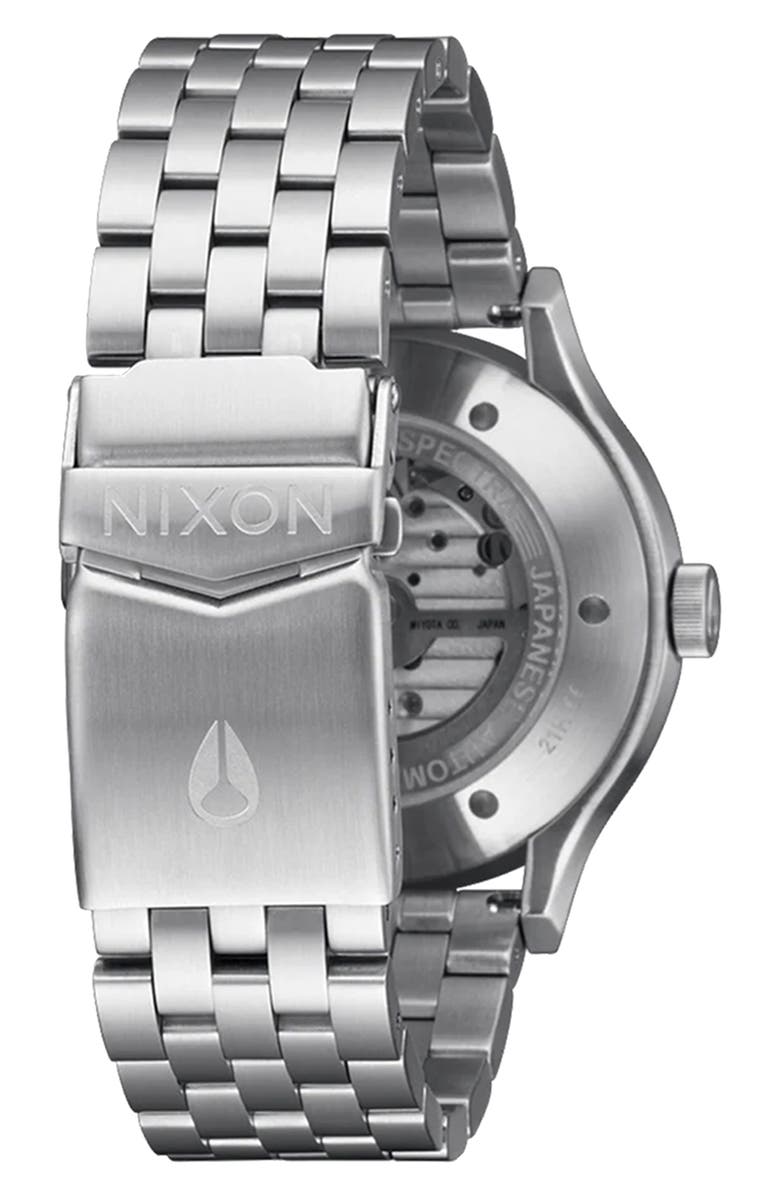 Nixon Spectra Automatic Bracelet Watch, 40mm, Alternate, color, Navy Sunray / Silver