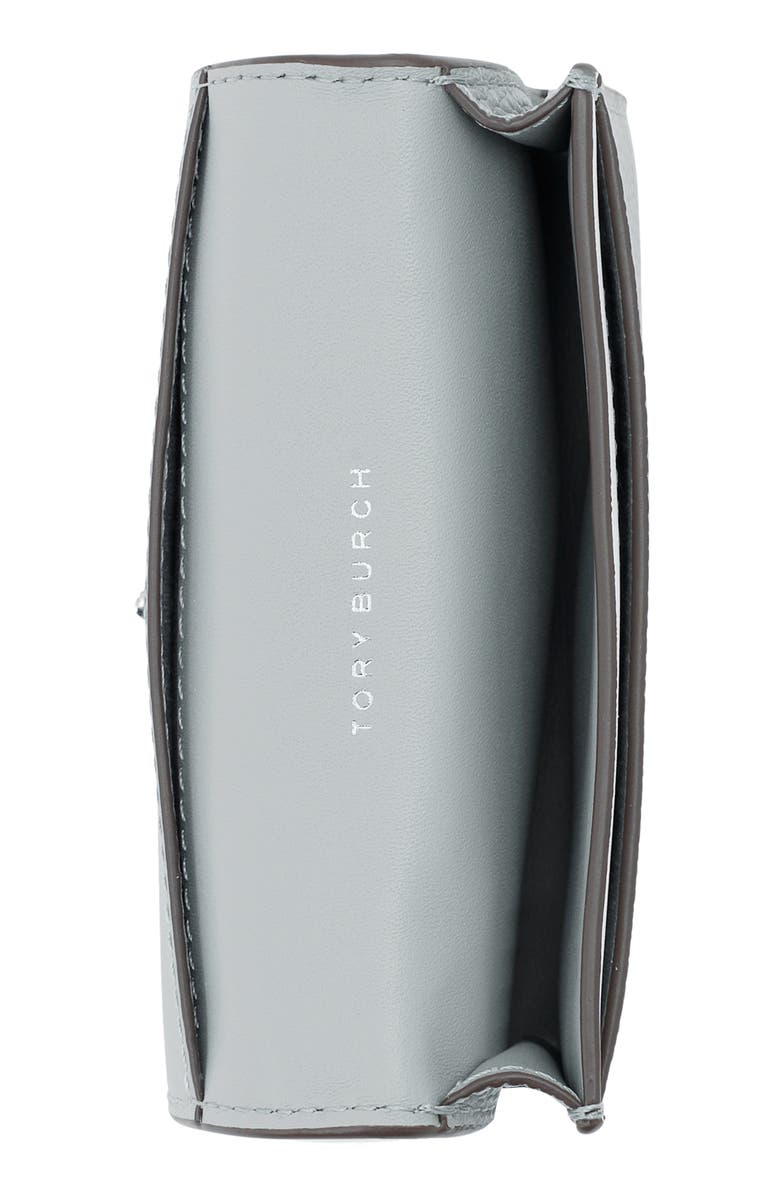 Tory Burch Robinson Small Pebbled Leather Wallet, Alternate, color, Light Granite