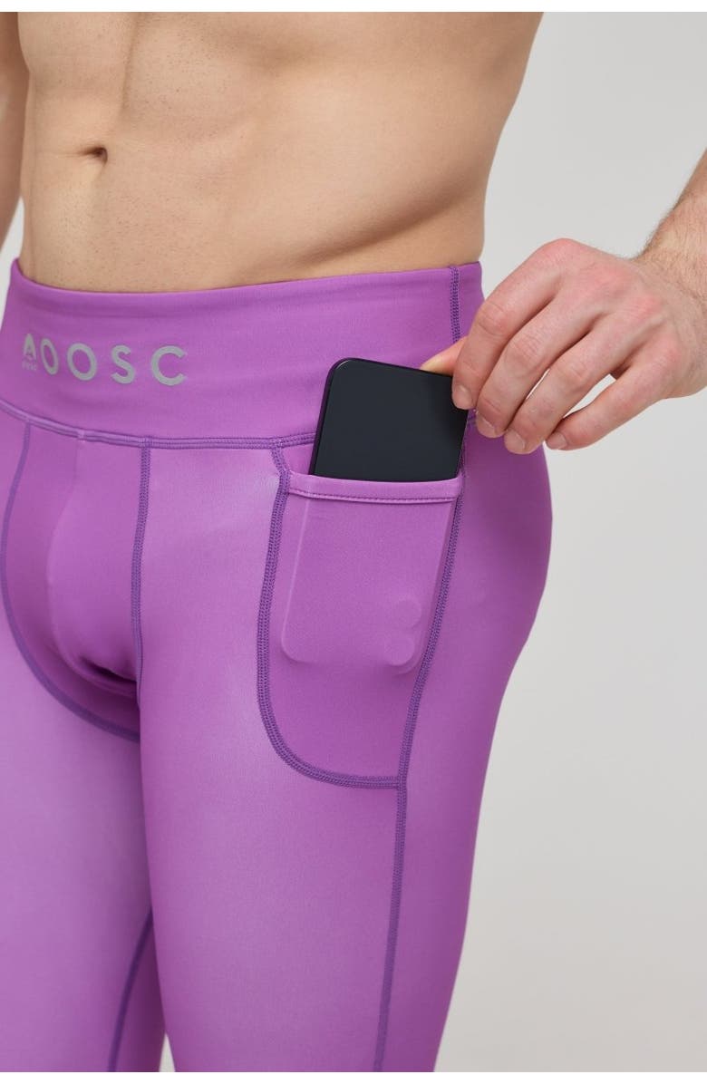 OOSC Elite Activewear Leggings - Purple, Alternate, color, Grey