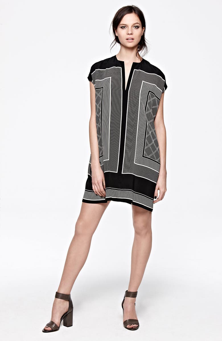 Vince Scarf Print Shift Dress, Alternate, color, 