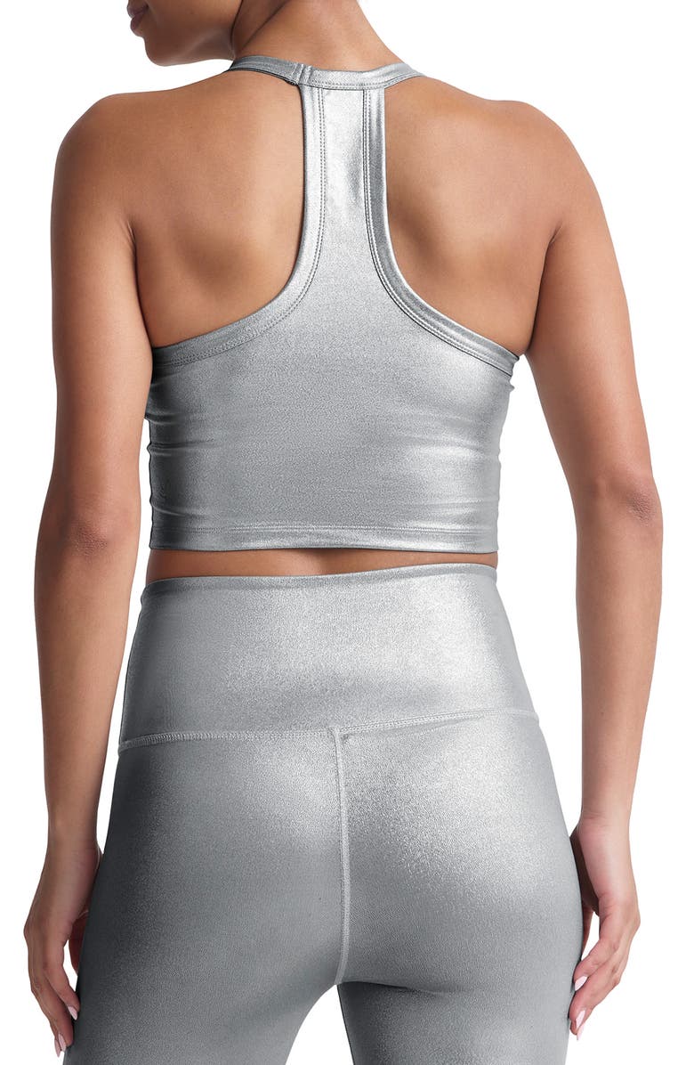 Beyond Yoga On the Up Crop Tank, Alternate, color, Liquid Silver