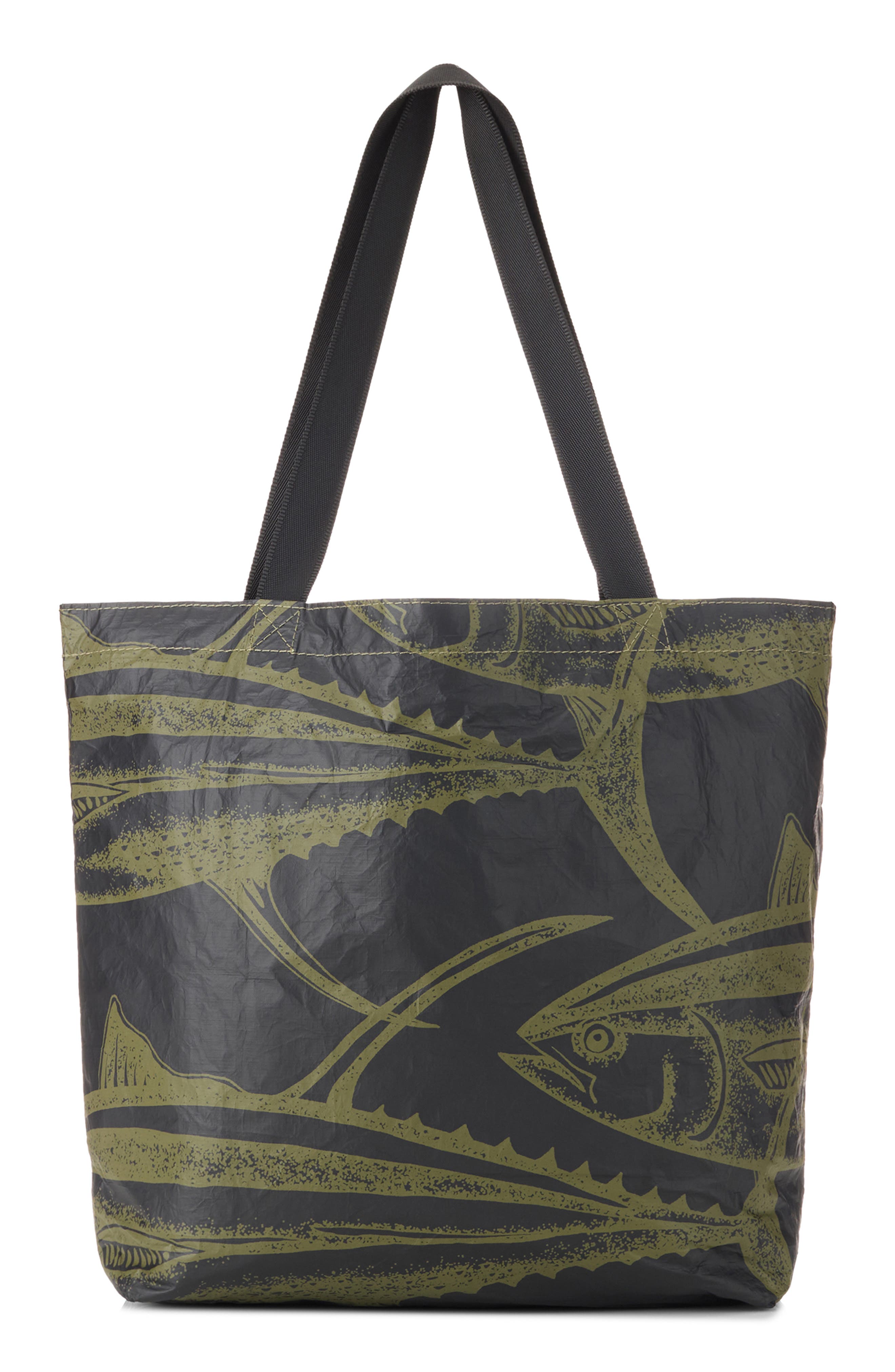 Aloha Collection Ahi Reversible Water Resistant Tyvek<sup
®</sup
 Tote, Alternate, color, Olive/ Black
