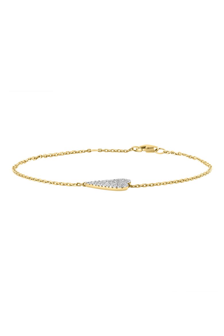 14K Yellow Gold & Diamond Heart Station Bracelet - 0.33 ctw, Alternate, color, YELLOW GOLD