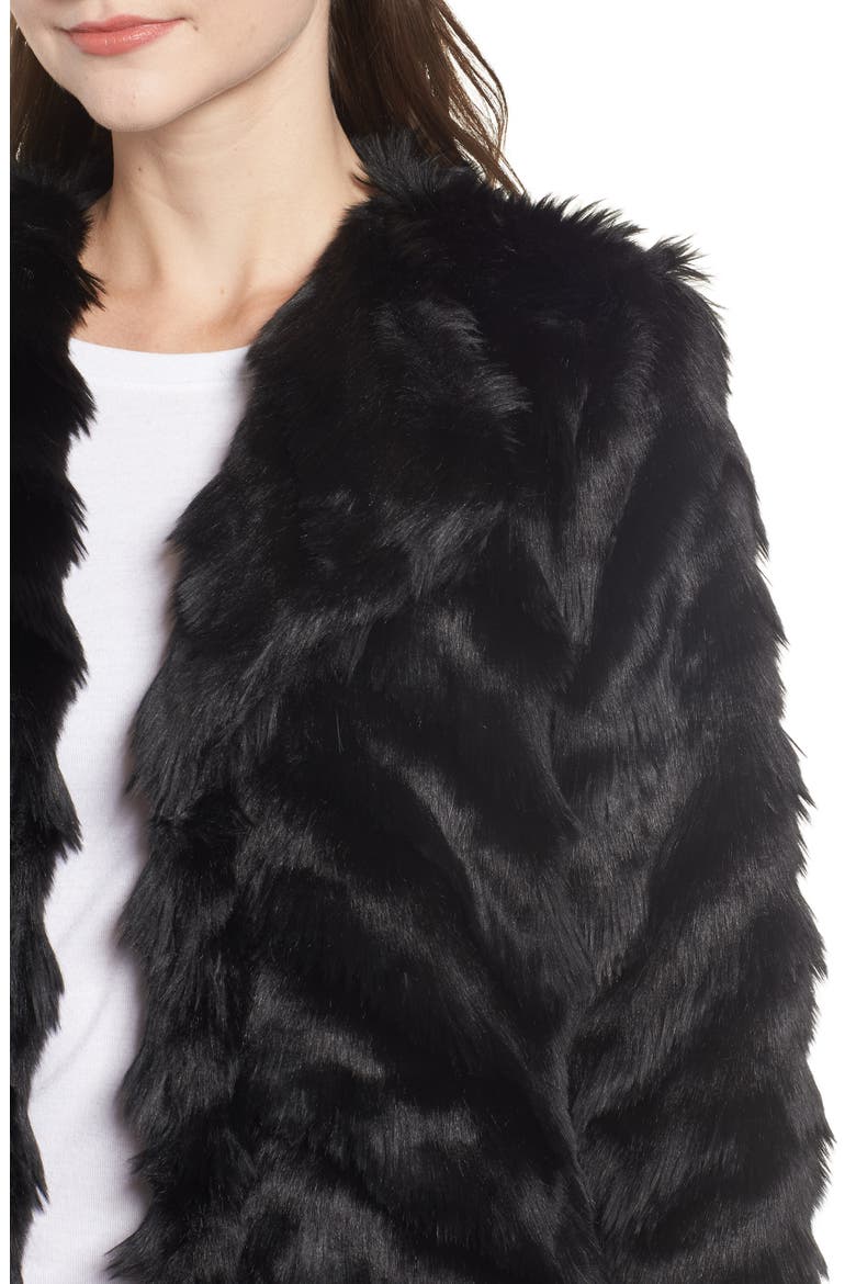 BB Dakota It's All Happening Faux Fur Coat, Alternate, color, BLACK
