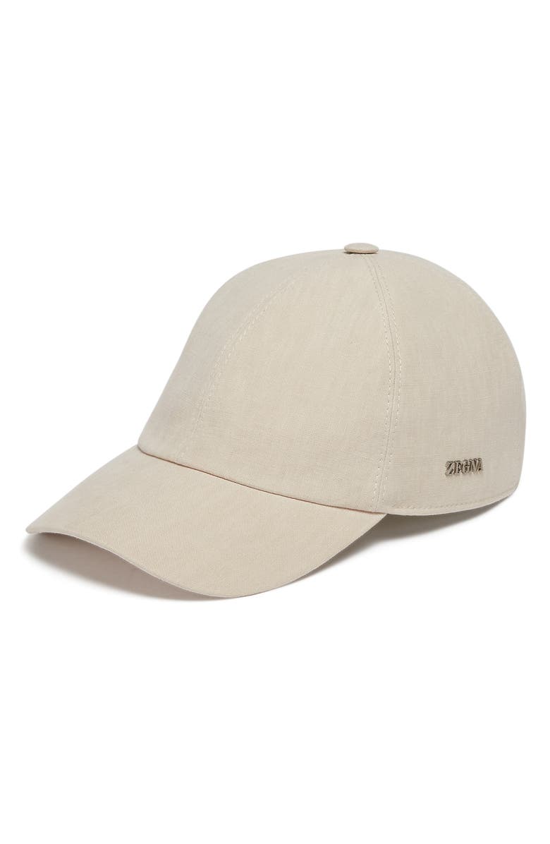 ZEGNA Linen Baseball Cap, Main, color, 