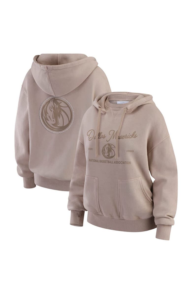 WEAR by Erin Andrews Women's WEAR by Erin Andrews  Tan Dallas Mavericks Washed Pullover Crewdie, Main, color, Tan