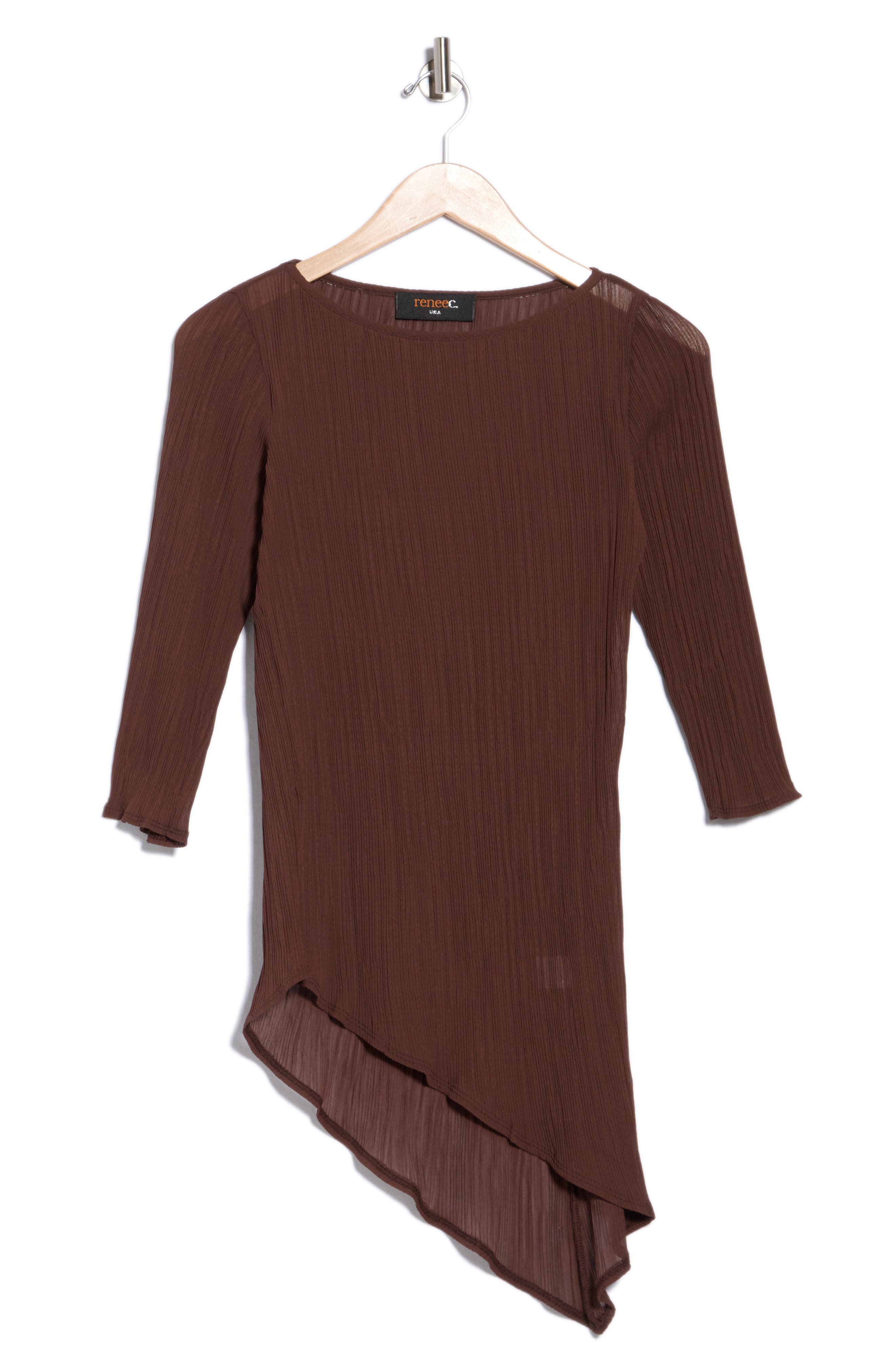 Asymmetrical Semi Sheer Top