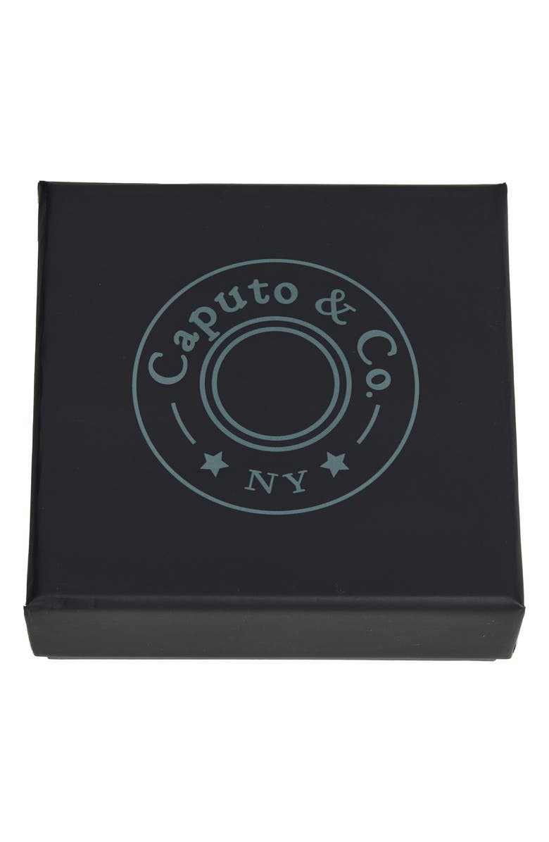 Caputo & Co. Men's Contrast Edge Leather Bracelet, Main, color, Black