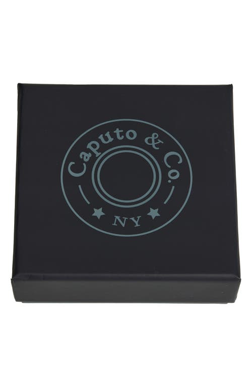 Caputo & Co Contrast Edge Leather Bracelet In Black