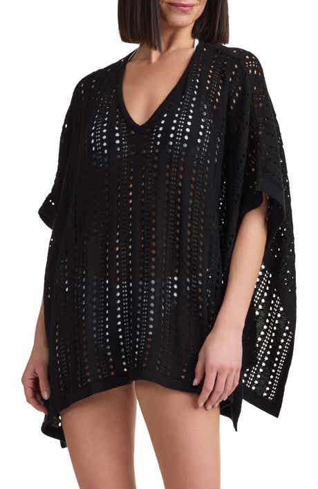 Bruno Magli Open Knit Poncho