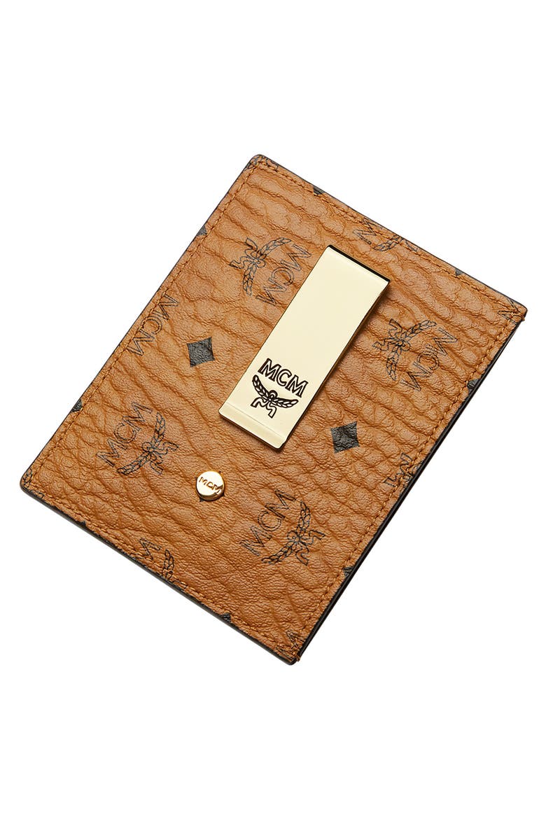Money Clip Card Case in Visetos Original, Alternate, color, COGNAC