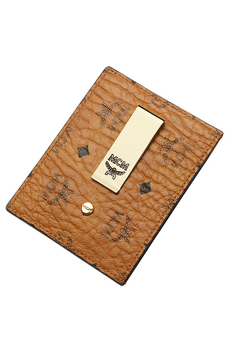 MCM Mini Visetos Canvas Card Case with Money Clip, Alternate, color,
