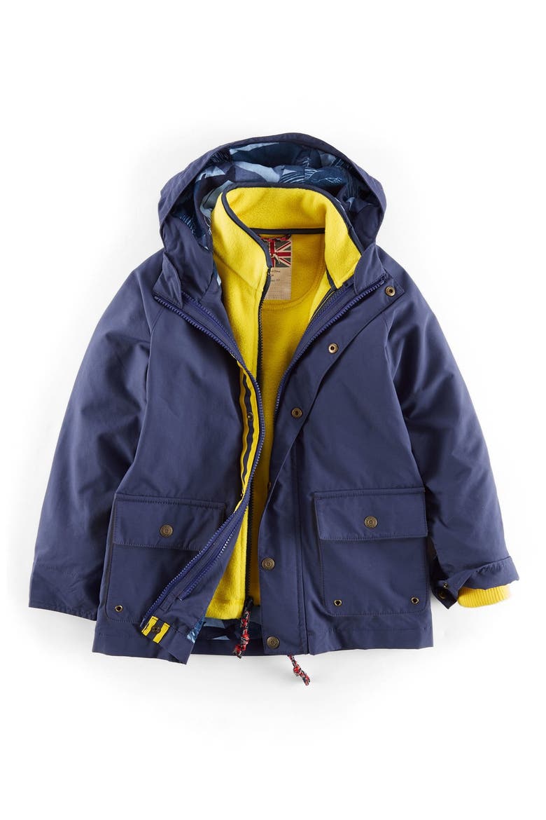 3-in-1 Captain's Jacket, Main, color, NAVY/ FISHERMAN YELLOW