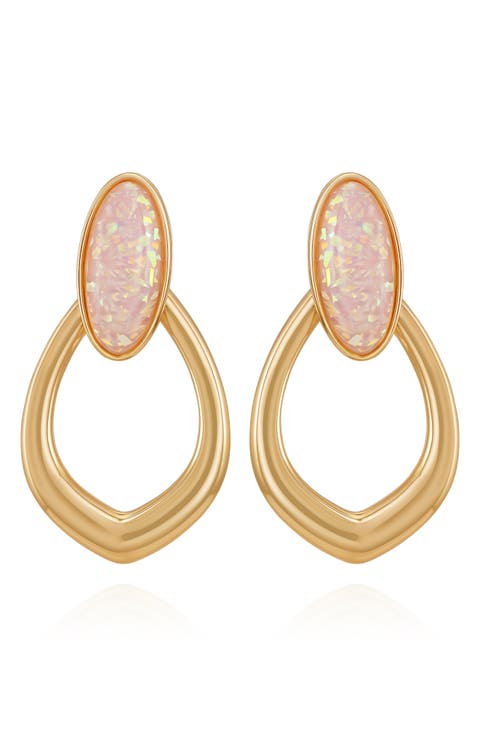 Faux Stone Doorknocker Earrings