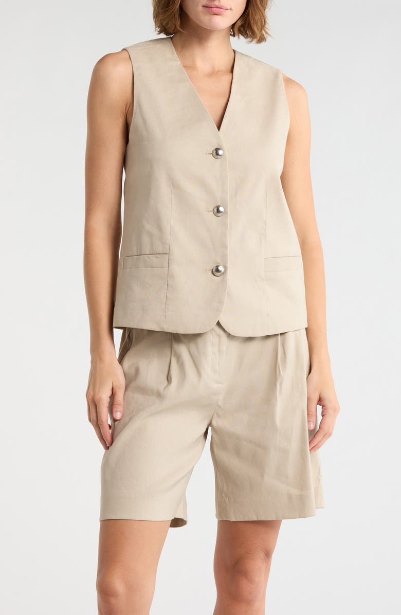 rag & bone Belle Three Button Vest, Main, color, Sanst