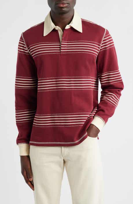 Percival Editor Stripe Cotton Rugby Polo