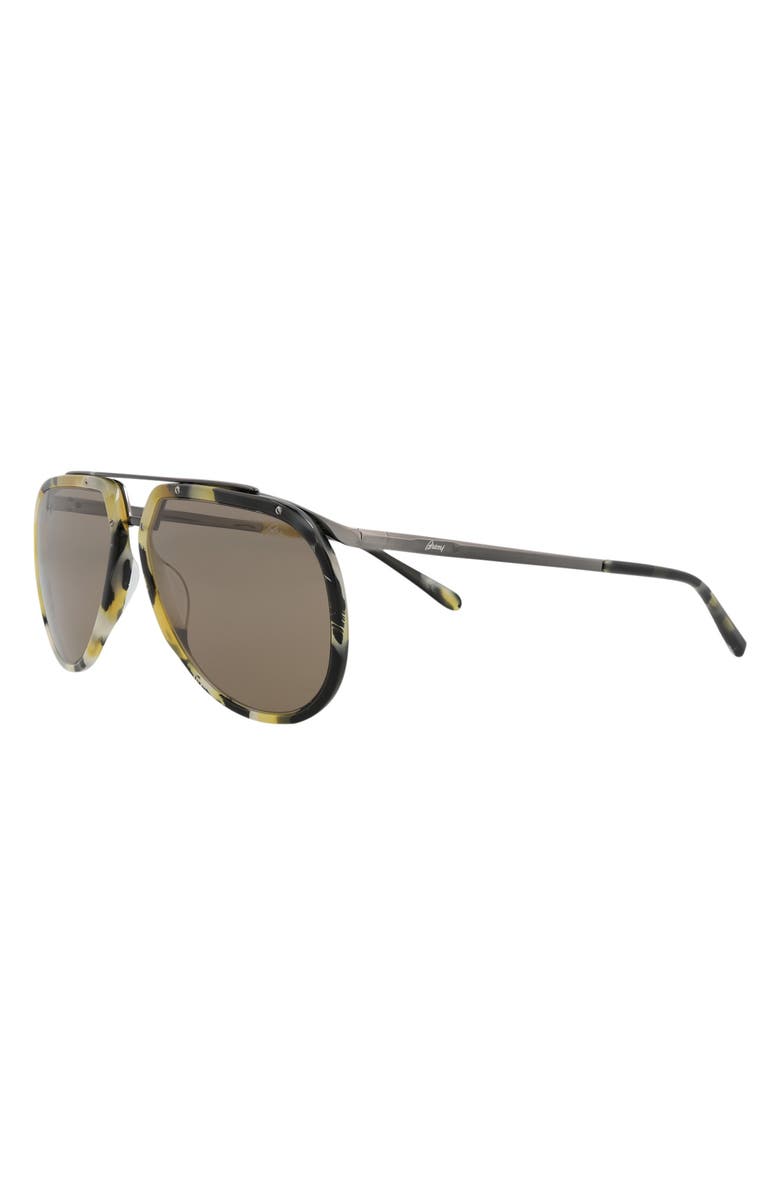 Brioni 60mm Novelty Aviator Sunglasses, Alternate, color, 