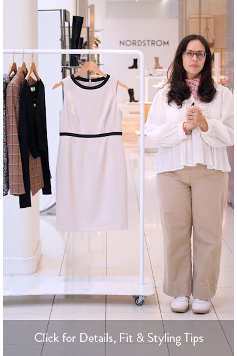 Sleeveless Stretch Crepe Sheath Dress video