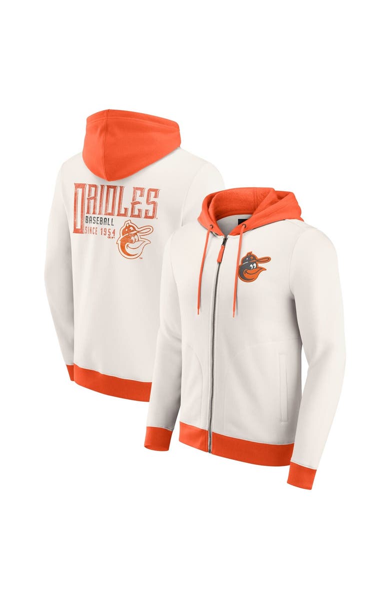 Darius Rucker Collection by Fanatics Men's Darius Rucker Collection by Fanatics  Cream Baltimore Orioles Polar Fleece Full-Zip Hoodie, Main, color, Cream