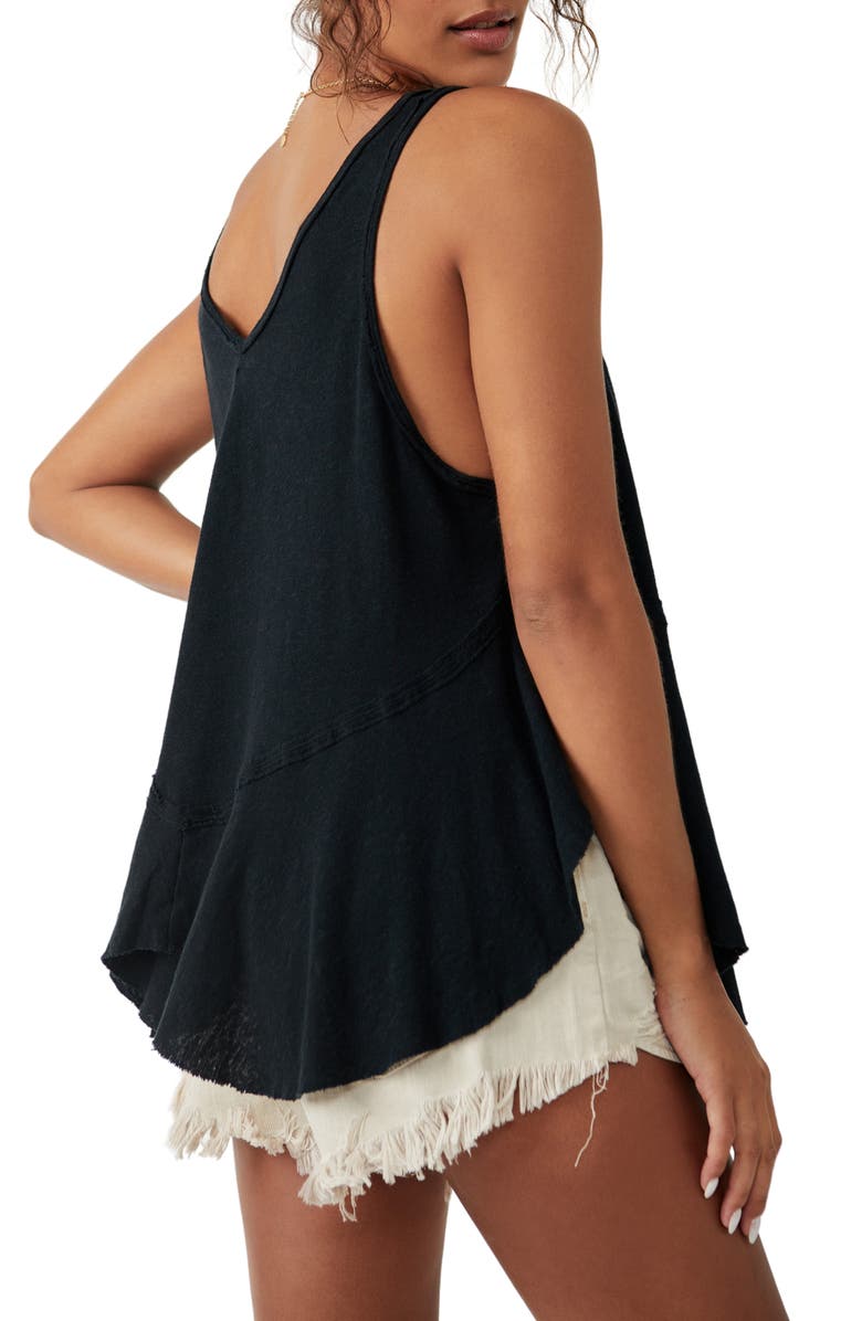 Free People Rosie Drop Waist Linen & Cotton Tank, Alternate, color, 