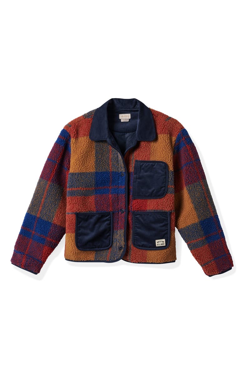 Delilah Plaid High Pile Fleece Jacket
