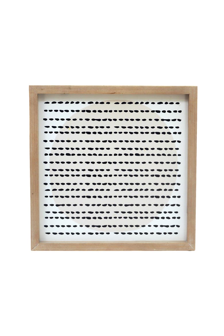 Wood 11.75 in. White Dots and Dashes Sign, Main, color, White