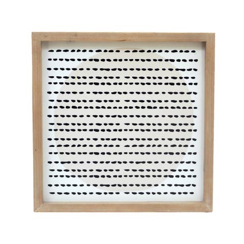 Wood 11.75 in. White Dots and Dashes Sign