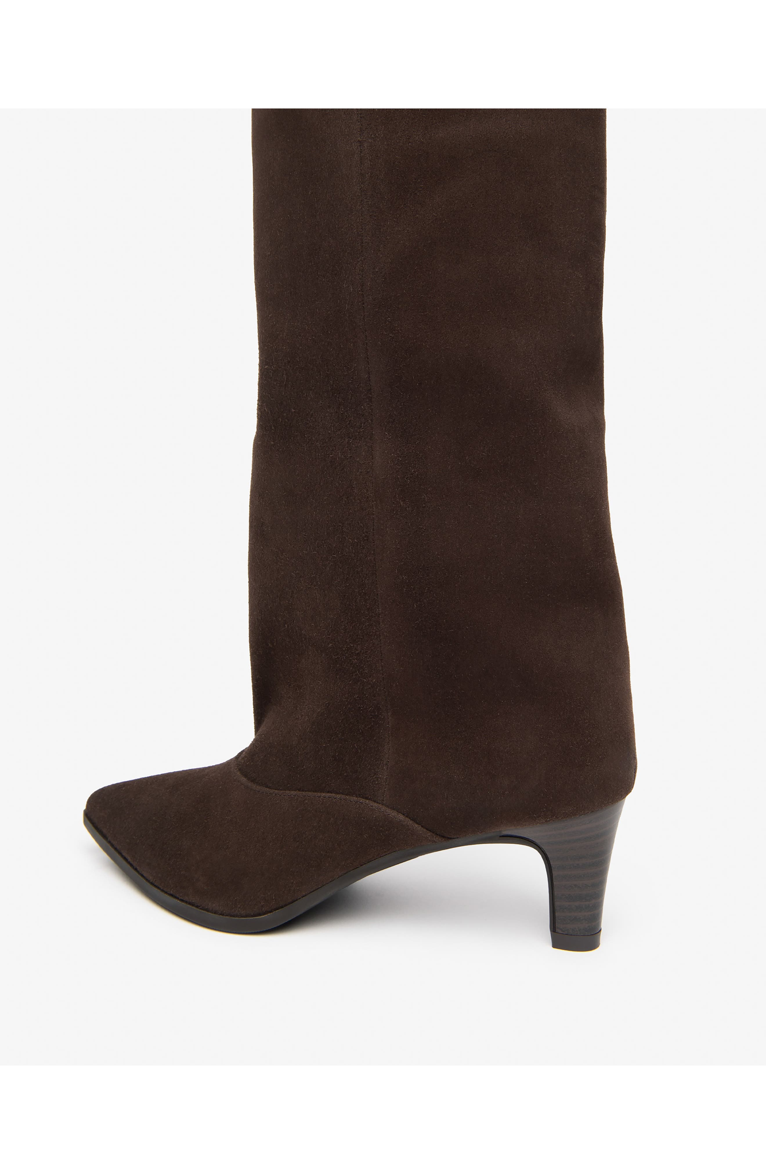 Cuff Pointed Toe Knee High Boot, Alternate, color, CHOCOLATE
