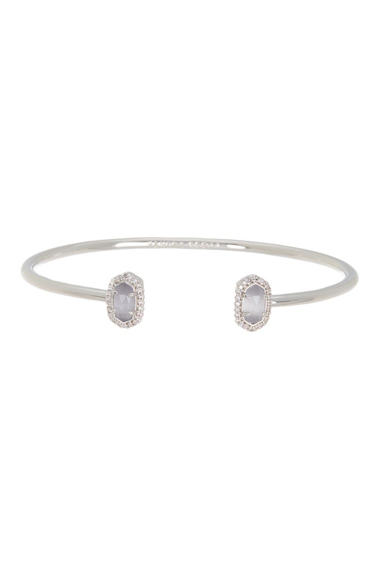 Calla Drusy Cuff Bracelet, Main, color, RHODIUM SLATE CATS EYE
