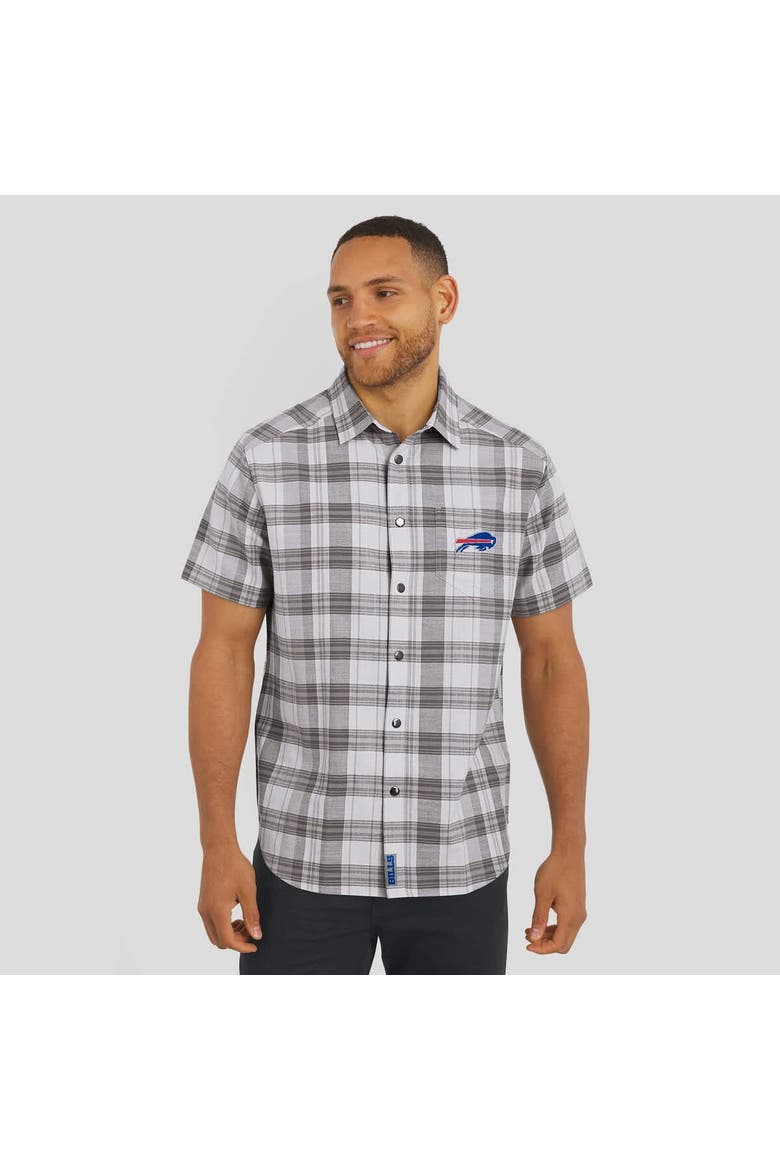 Men's Darius Rucker Collection by Fanatics Gray Buffalo Bills Team Plaid Short Sleeve Full-Snap Shirt, Alternate, color, Gray