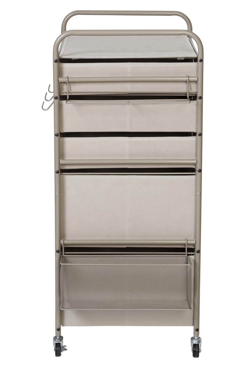 Gift Wrap Storage Cart, Alternate, color, BROWN