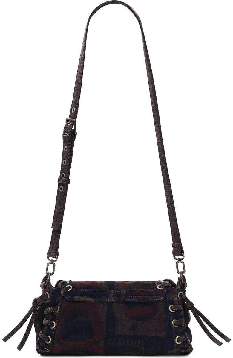 Desigual Graffiti Lips Denim Crossbody, Alternate, color,