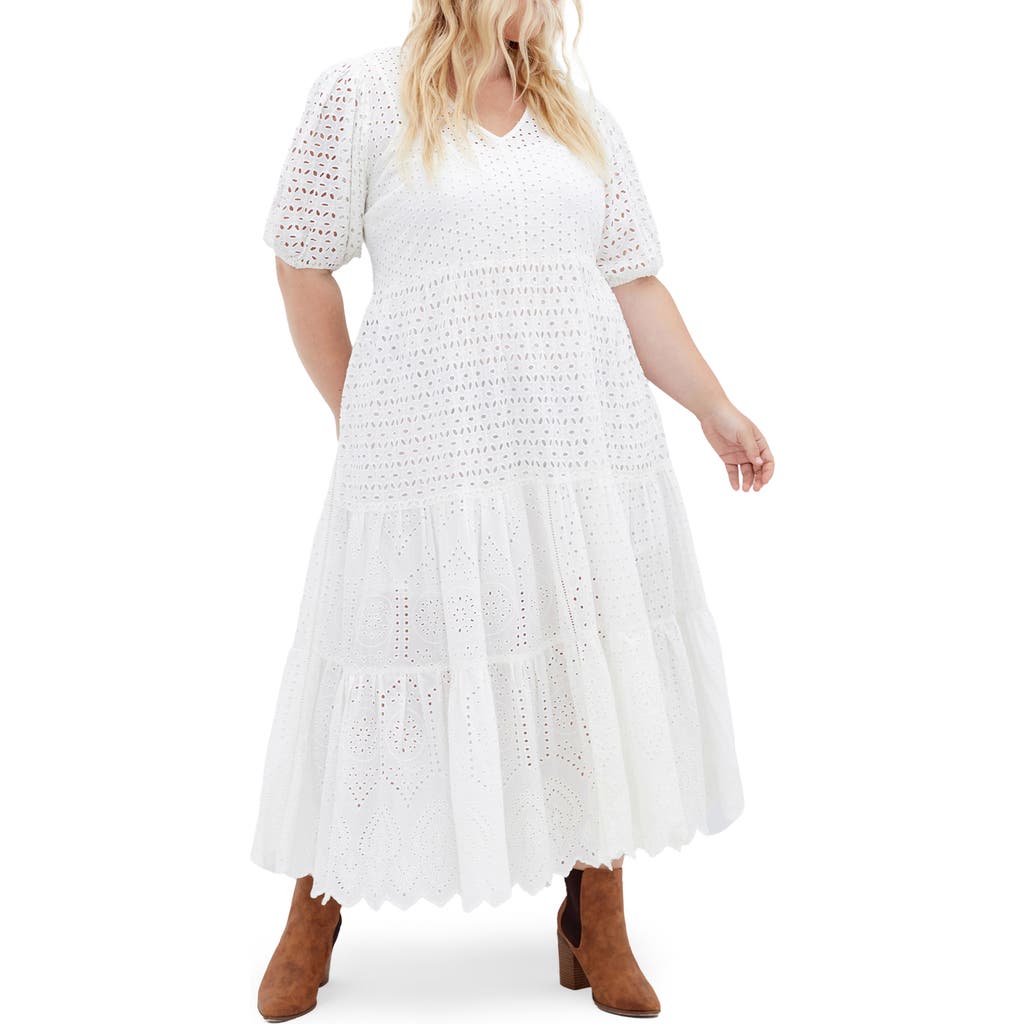 City Chic Melody Eyelet Embroidered Maxi Dress
