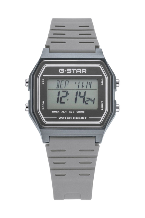 Gridline Digital Watch - 42mm, Gray Case, Gray Silicone Strap
