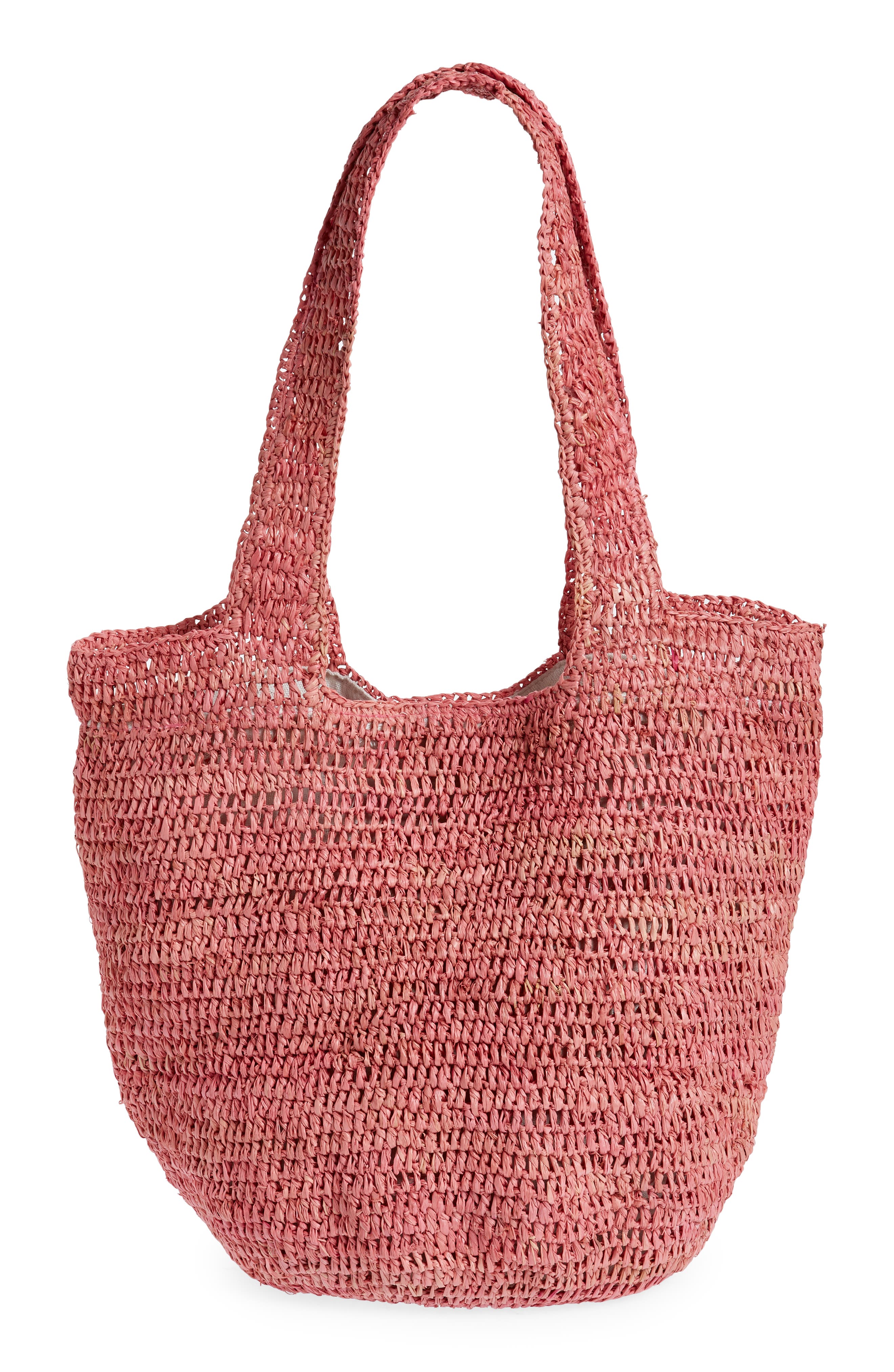 Hola Beaches Straw Shopper, Alternate, color, ROSE