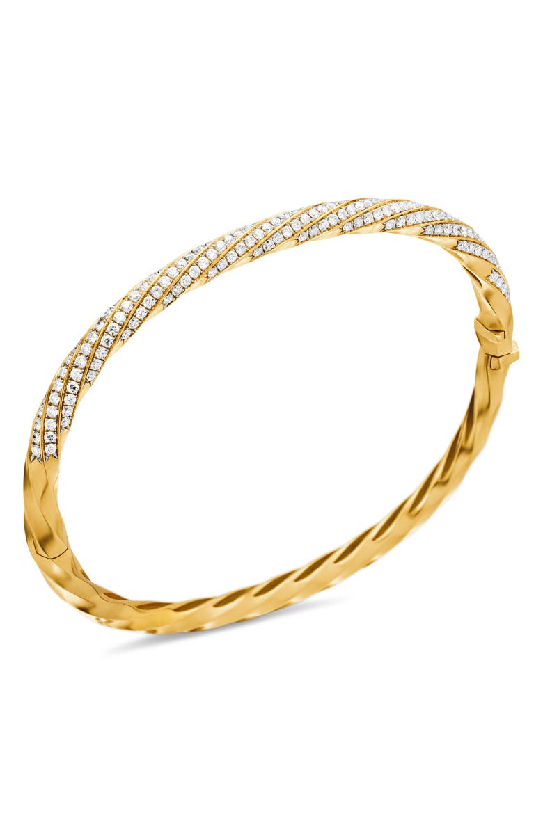 David Yurman Pavé Diamond Cable Edge<sup>™</sup> Bracelet, Alternate, color, 18K Gold Recycled