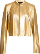 Akris Krause Metallic Leather Zip-Up Jacket