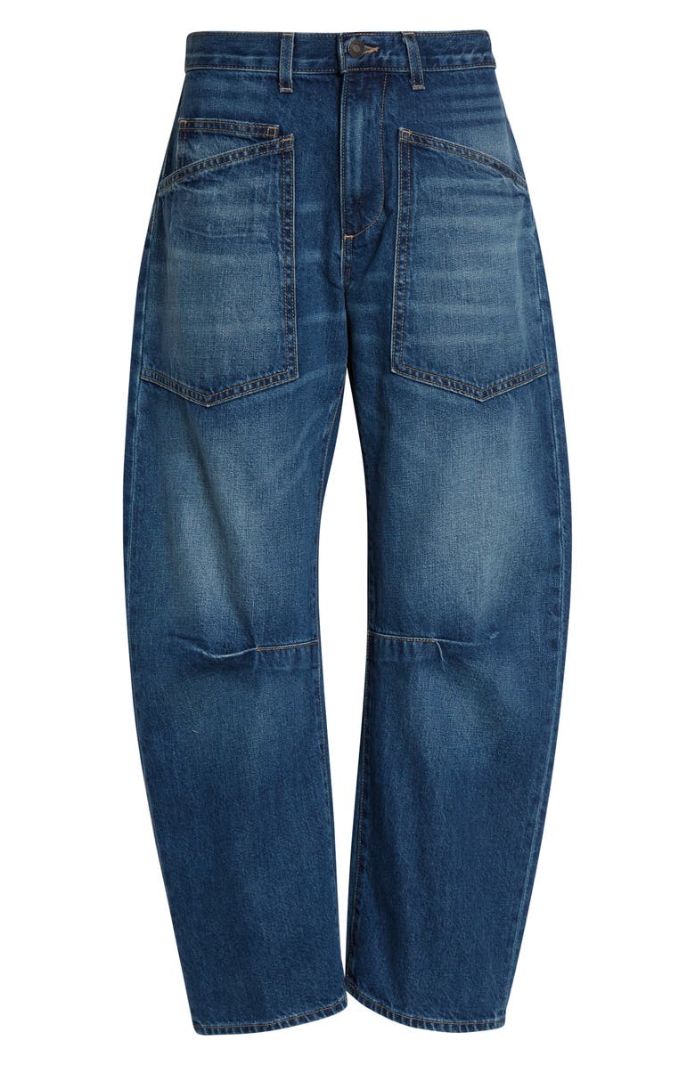 Nili Lotan Shon Barrel Leg Jeans, Main, color, Bedford Wash