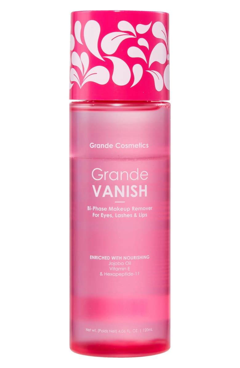 Grande Cosmetics GrandeVANISH Bi-Phase Makeup Remover for Eyes, Lashes & Lips, Main, color, Clear