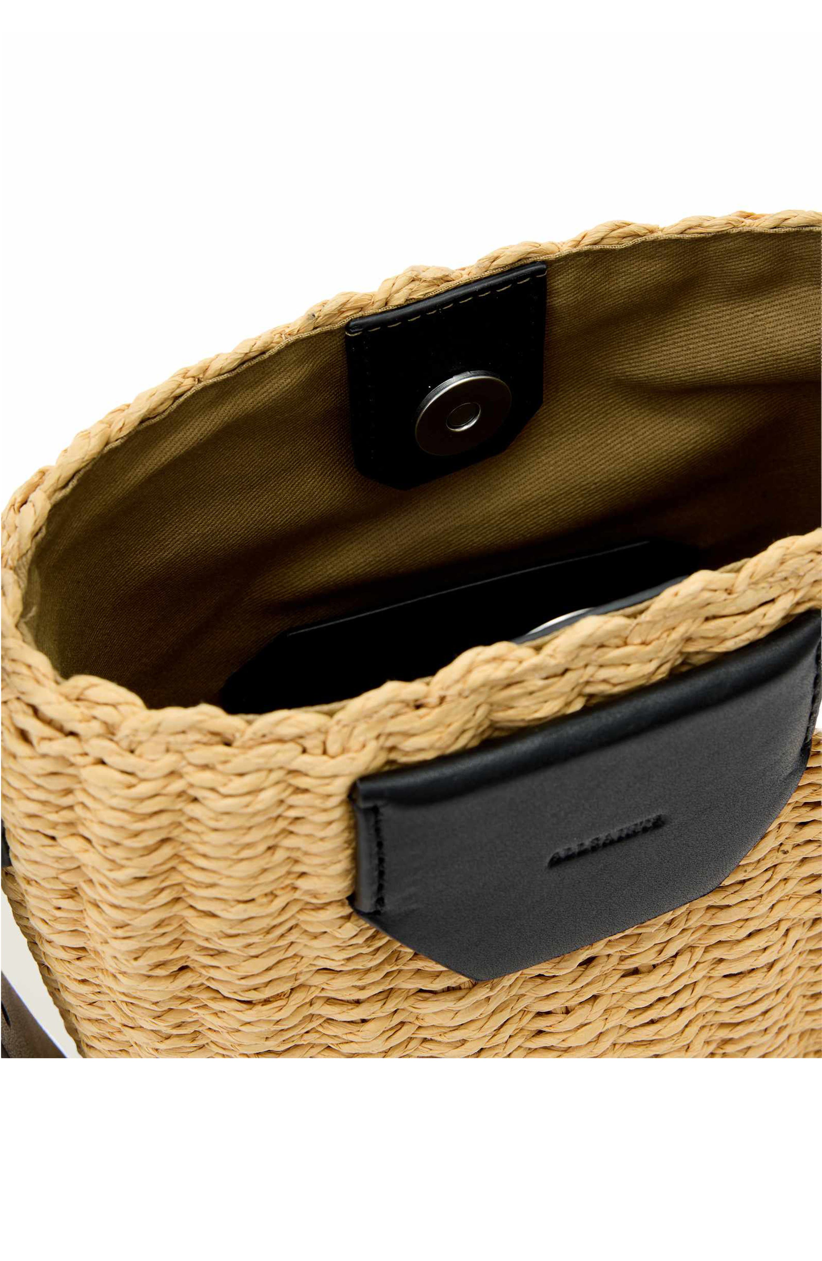 AllSaints Alba Straw Crossbody Bag, Alternate, color, Natural